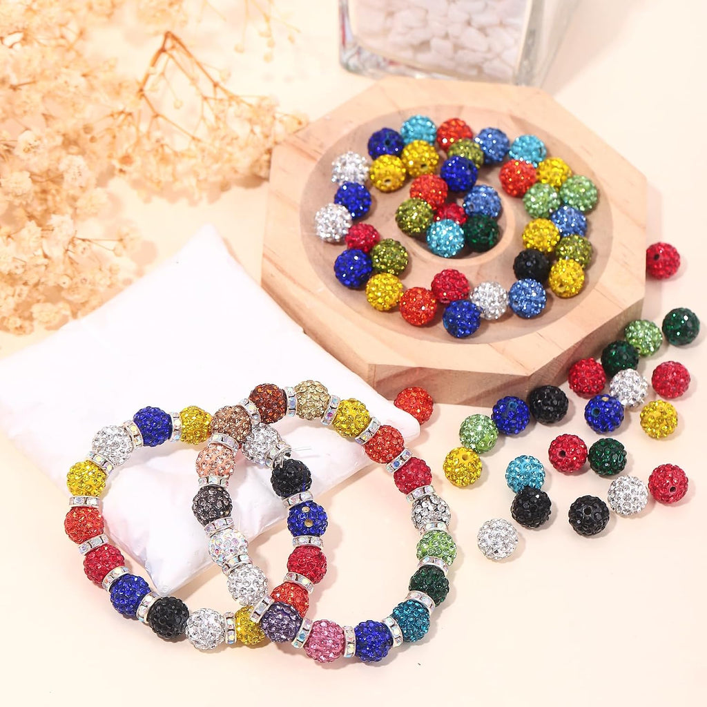 novani 240pcs 10mm 24 colors rhinestone beads for, front angle view