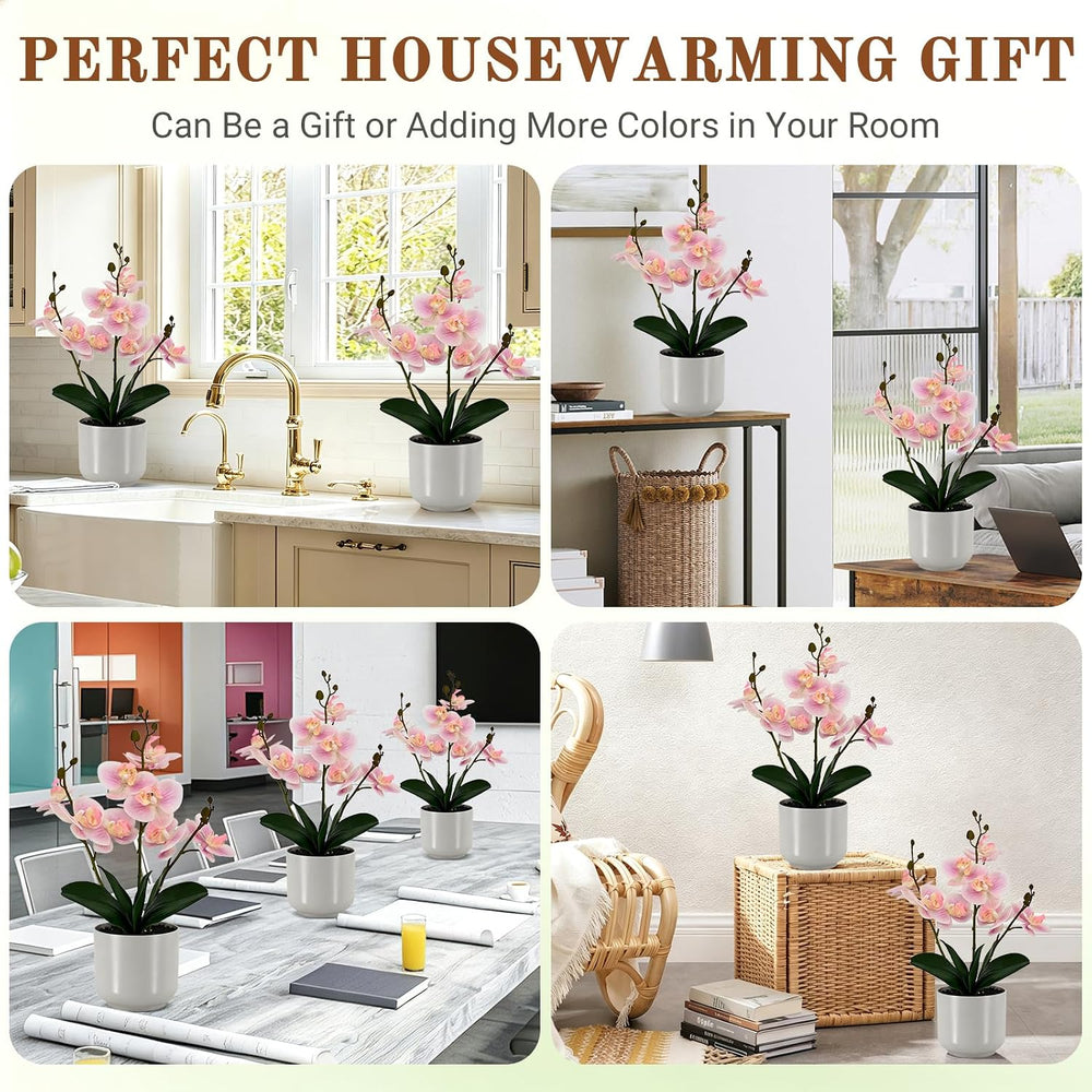 Faux Orchid 17.5” Tall Artificial Flower Indoor for Home Decor