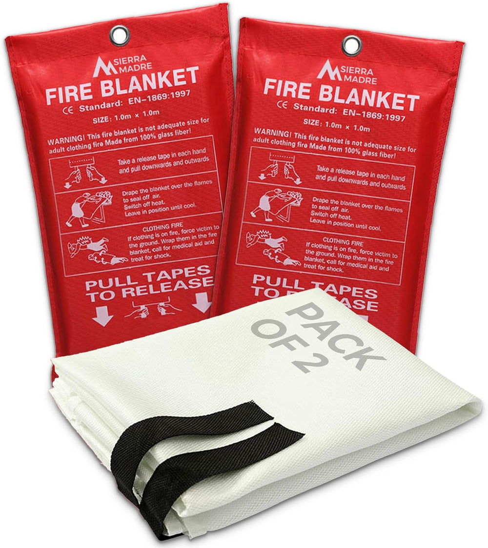 Sierra Madre Emergency Fire Blanket for Home and Kitchen, Pack 2