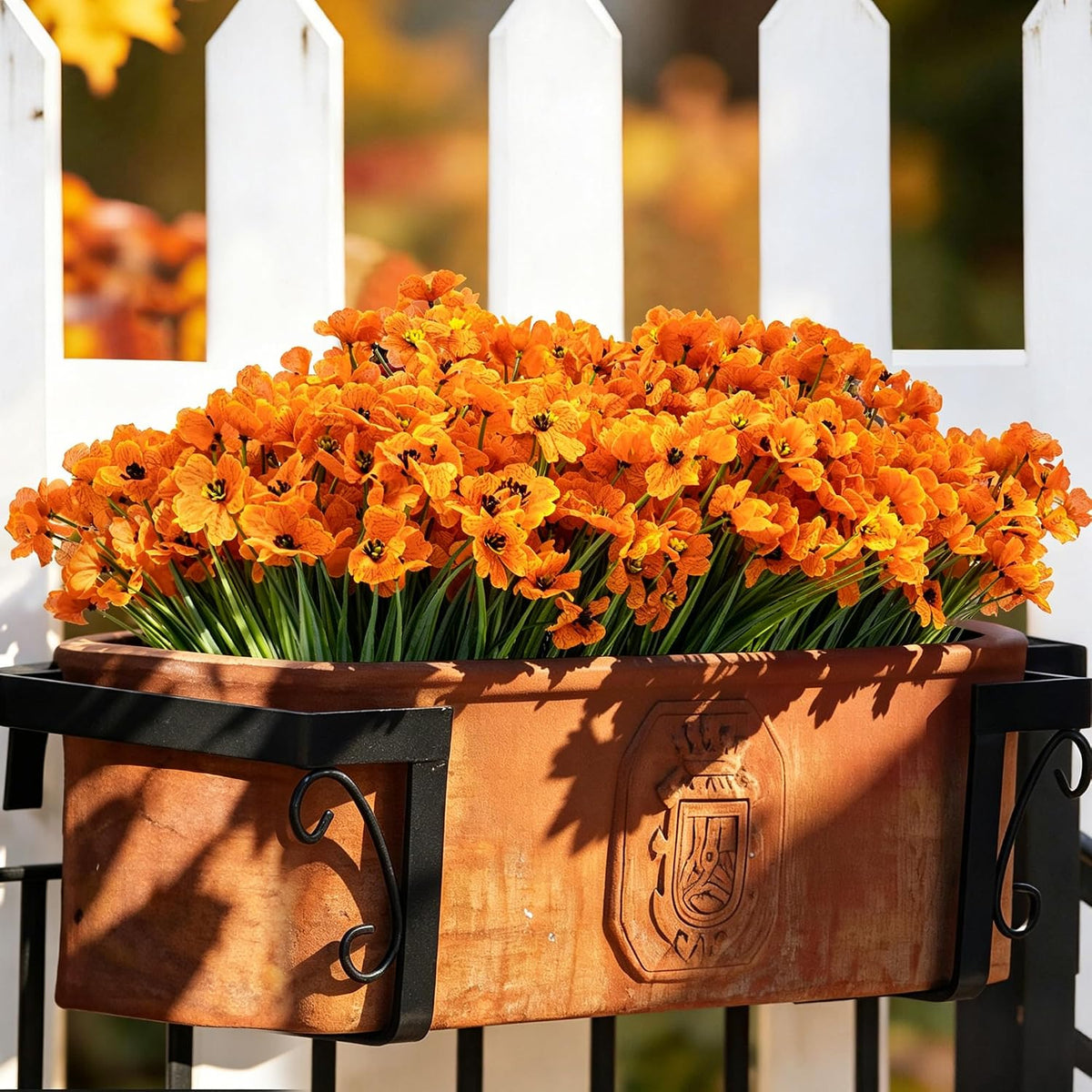 ColoPlay Artificial Mums for Outdoors, 24 Bundles Fake Flowers Fall Decor