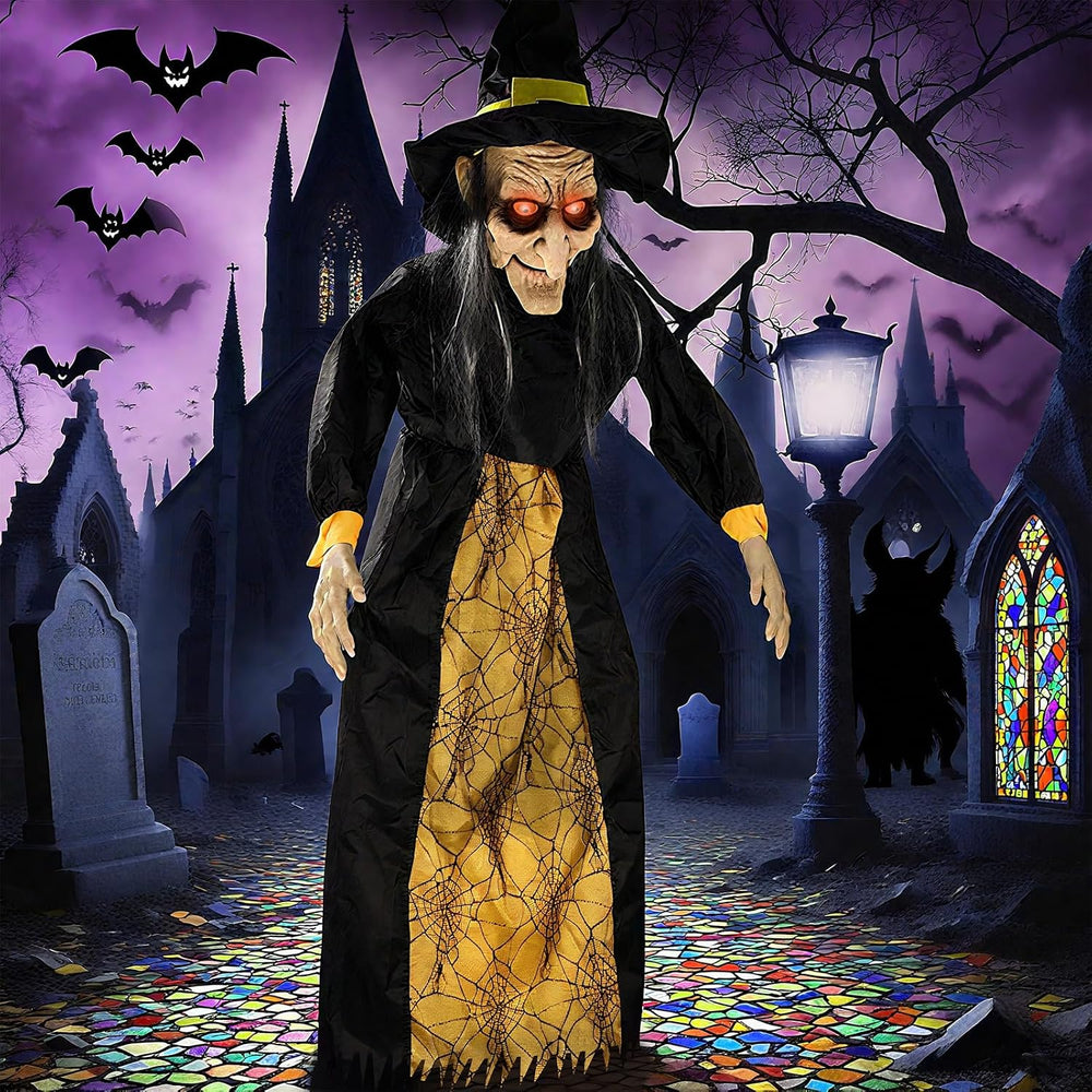 67" Halloween Hanging Witch, Halloween Decoration Outdoor Talking Ghost ...
