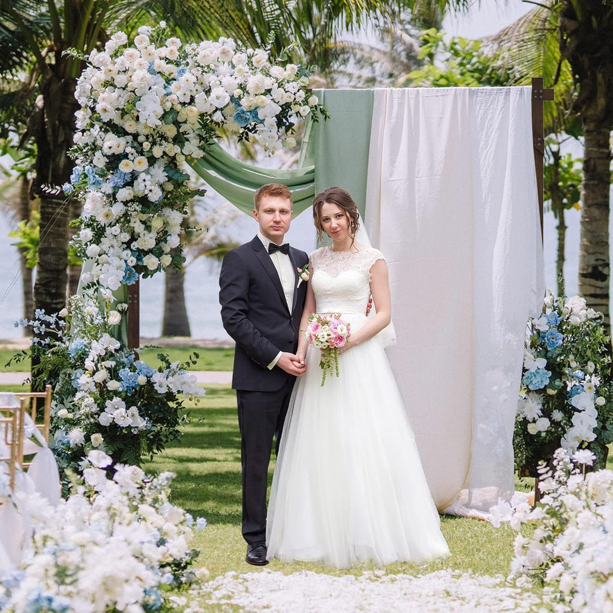 wooden wedding arch 7.2ft square wood arches arbor showing dimensions