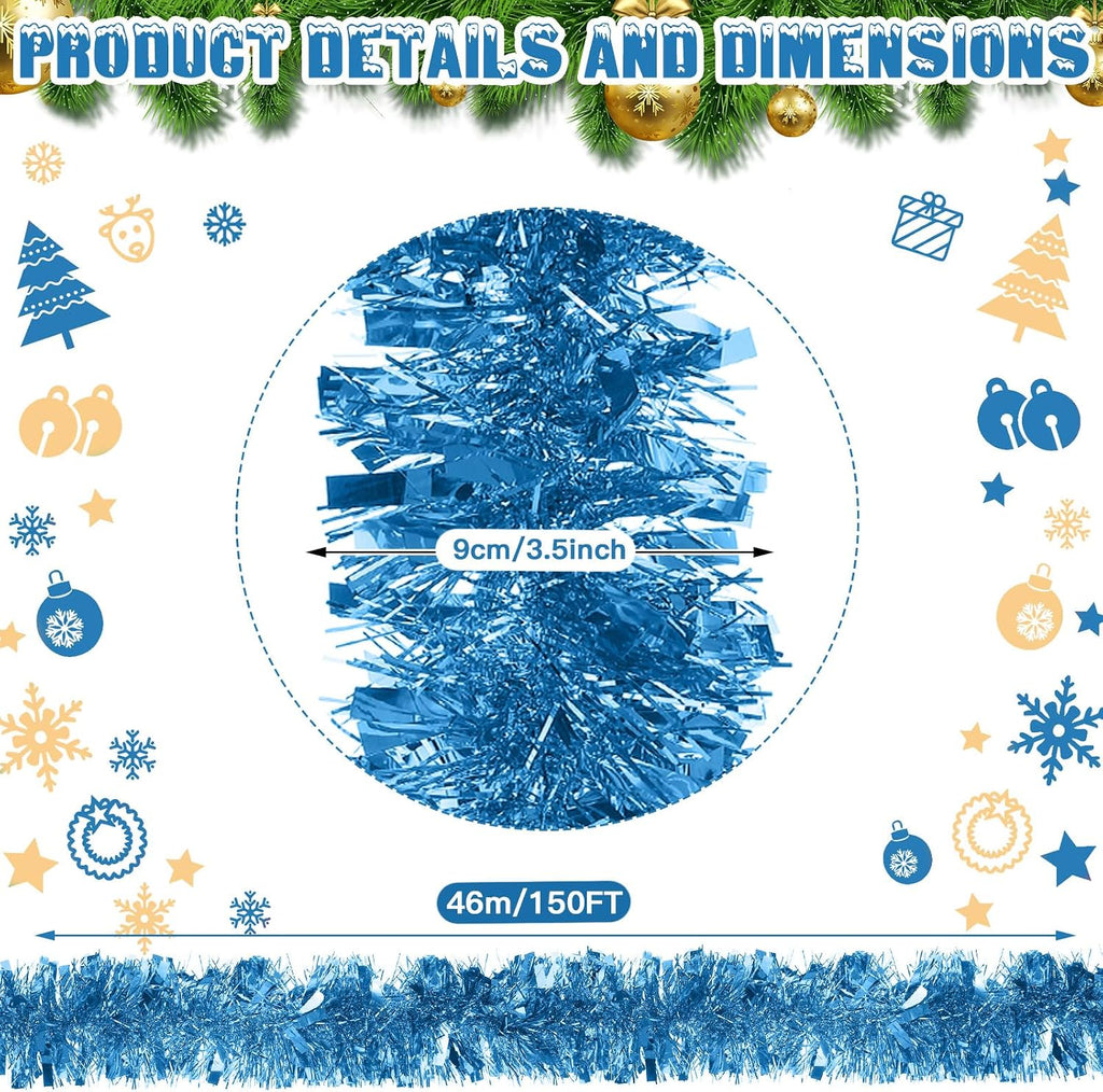 ceenna 150 feet christmas tinsel garland metallic twist shown in use