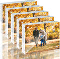5 Pack 4x6 Acrylic Picture Frames - 20% Thicker Double Sided Magnetic Frame with UV Protection - Freestanding Clear Frameless Display for Tabletops - Modern Photo Frame Set for Home & Office Decor