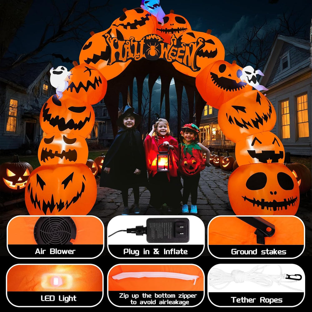 MGparty 10FT Halloween Inflatables Pumpkin Archway