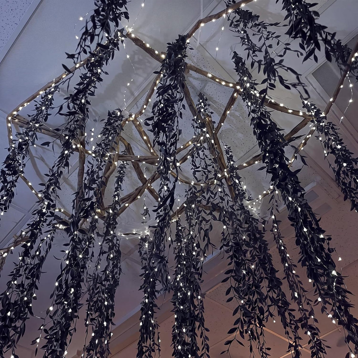Bucherry 36 Pcs 3D Halloween Tree Decoration Black Willow Vine Twig Garland