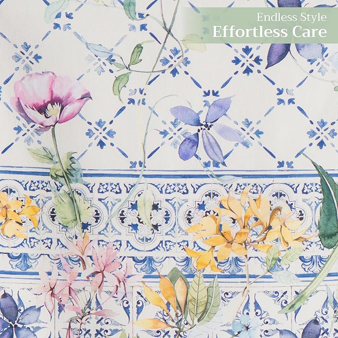 Maison d' Hermine Table Runner 100% Cotton Double Layer Table Runners 108 inches Long Decorative for Home Kitchen Dining Party Baby Shower Wedding Bridal Shower Spring Summer (Faience, 14.50" x 108")