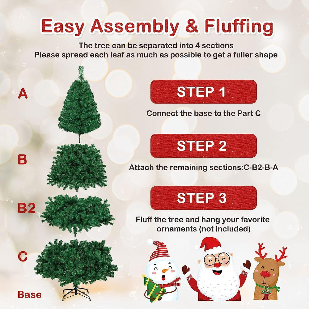 Goplus 8ft Artificial Christmas Tree with 1138 PVC Branch Tips