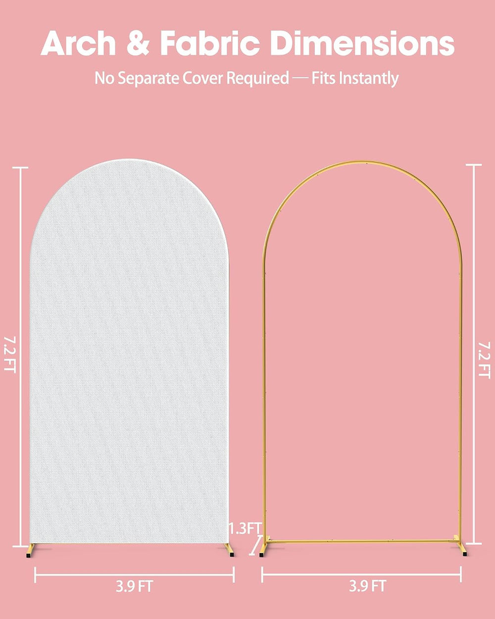 Pureegg Arch Backdrop Stand and Cover Set, Metal, 7.2 ft, White