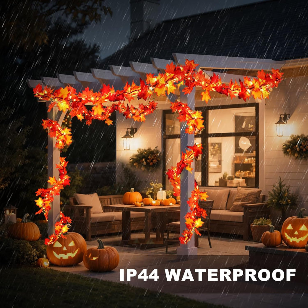 fall decorations lighted fall garland, 9ft 50 count, package contents
