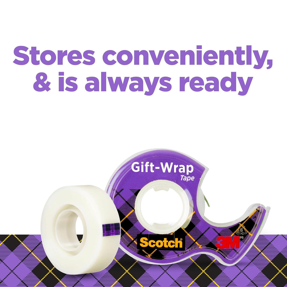 Scotch Gift-Wrap Tape with Dispensers, Clear Satin Finish, Invisible on Most ...