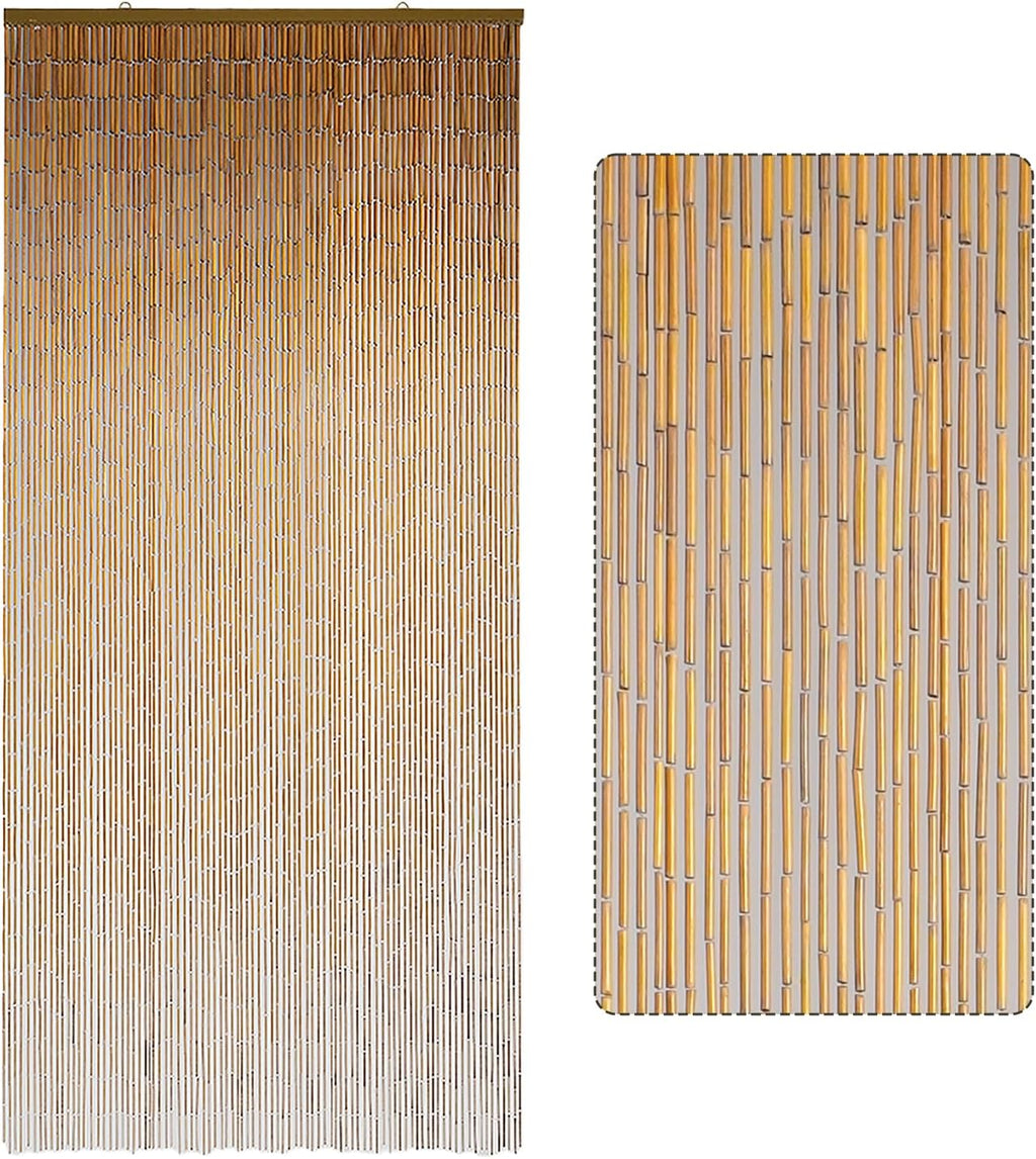 Minimalist Natural Wooden Beaded Curtain - Durable Wood Beads for Doorways & Home Decor - Ideal for Enhancing a Simple Elegant Style (79'' L x 36'' W)