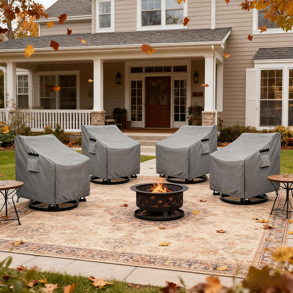 patio swivel chair cover 4 pack,waterproof heavy duty, side view