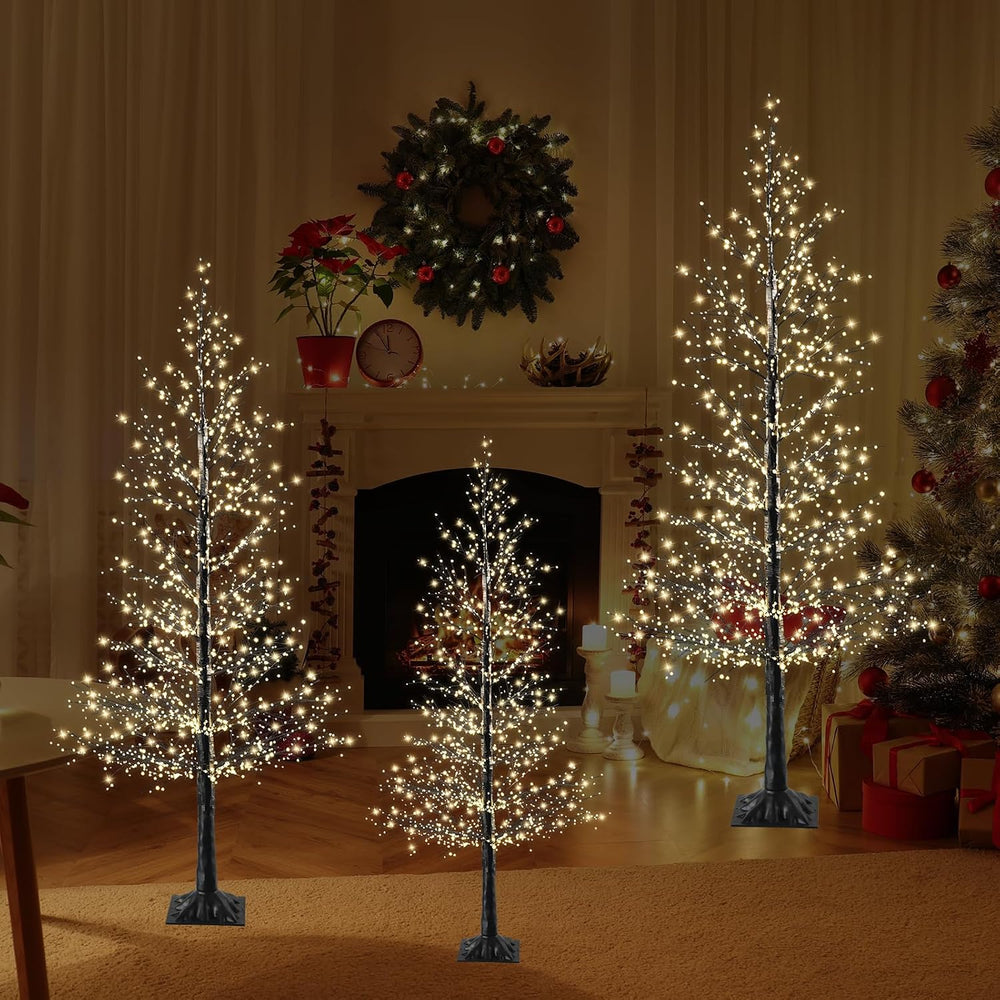 7FT Lighted Halloween Tree,1500 Warm Lights. Indoor Outdoor Halloween Decor