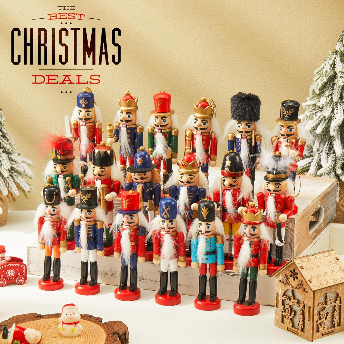 liliful christmas nutcracker ornament 18 wooden hanging tree shown in use