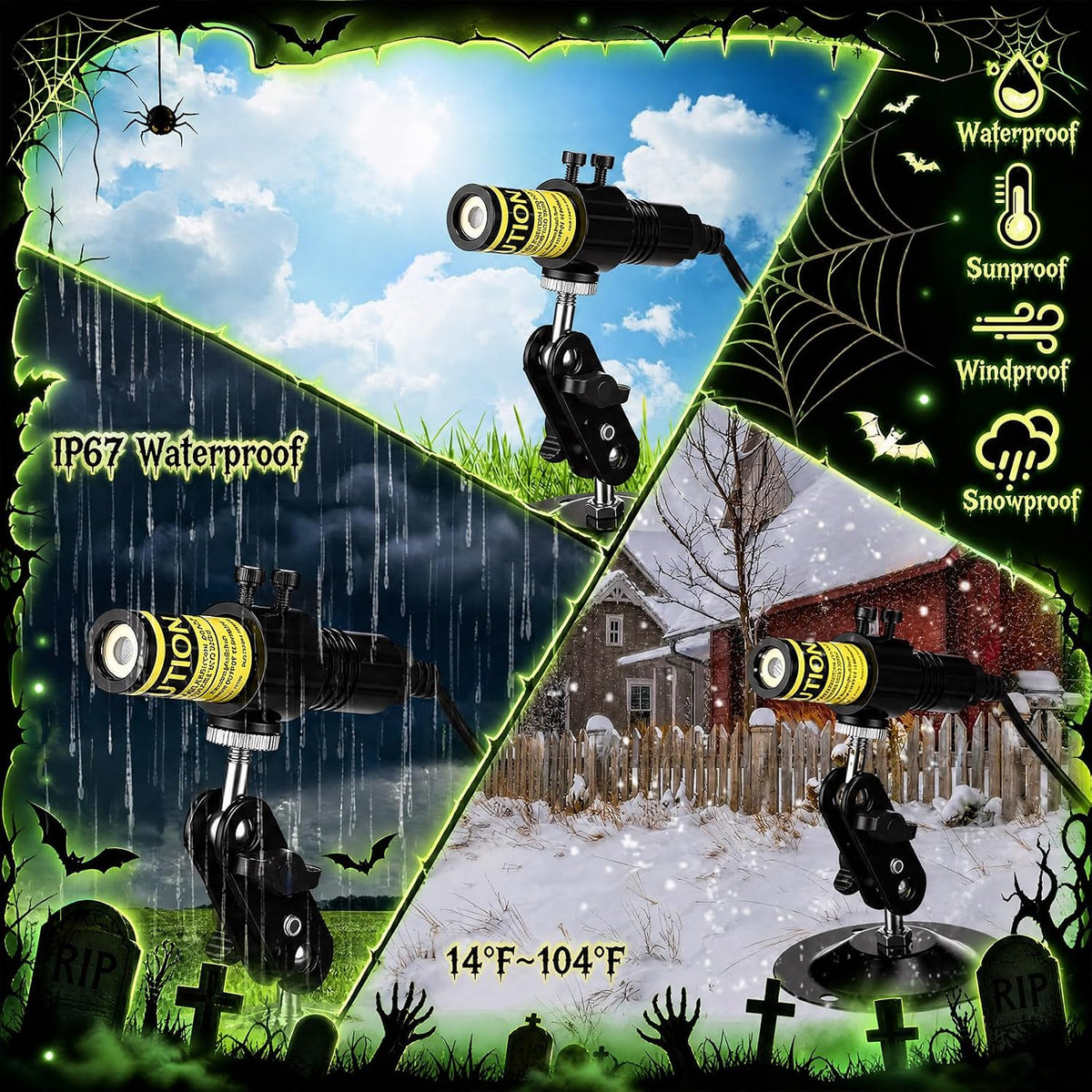 Aurelema 1 Pack Green Laser Halloween Module Generator with Timer,Green