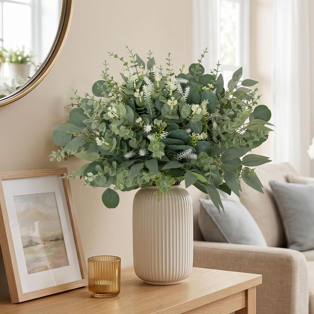 Rowfad 135 Pcs Artificial Eucalyptus Stems, Mixed Greenery Stems for Decor