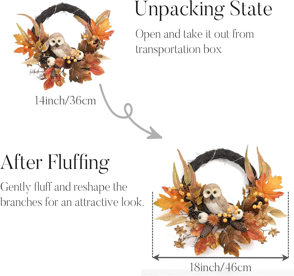 valery madelyn 18'' fall wreath for front door, package contents