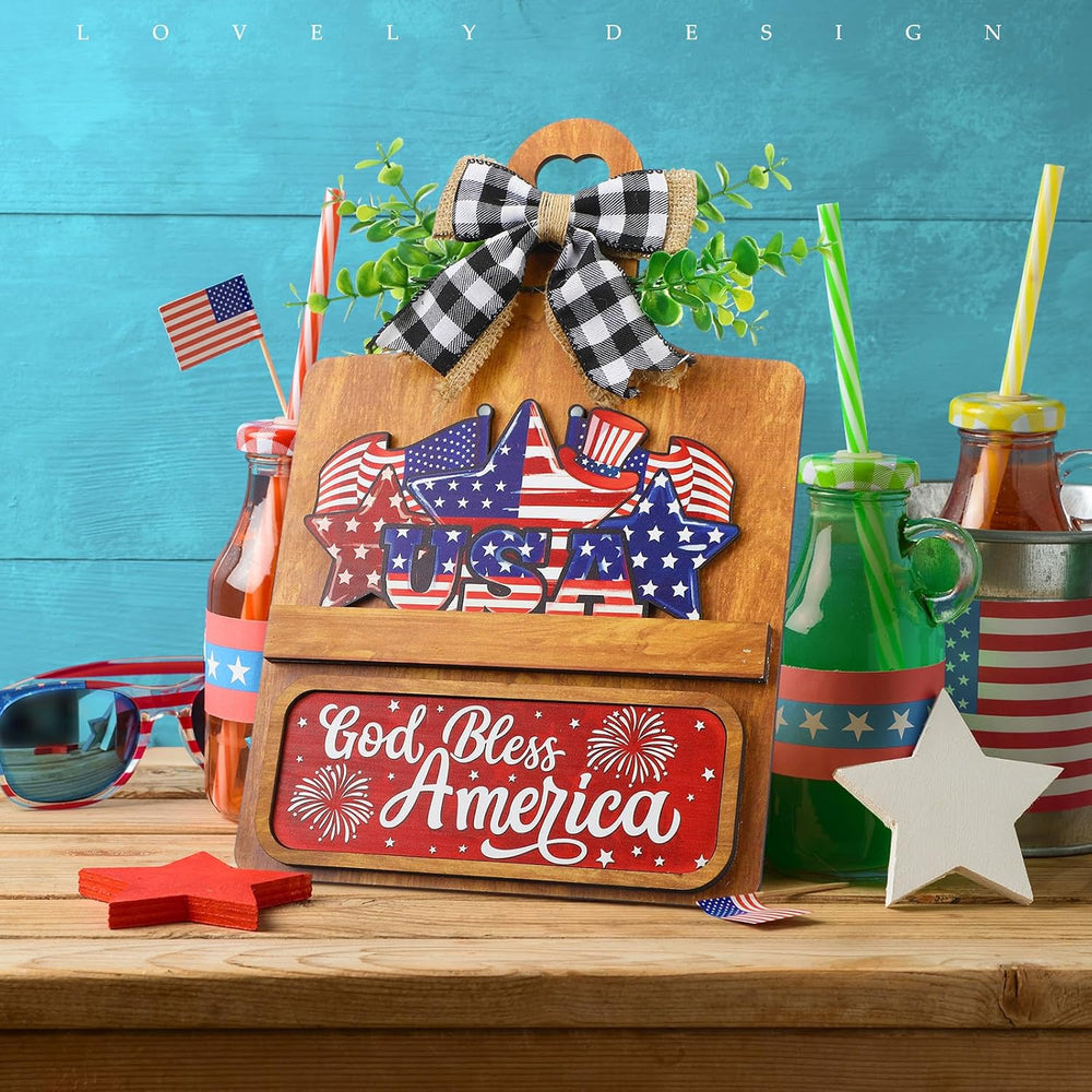 GlikCeil 37 Pcs Interchangeable Seasonal Decor Farmhouse Breadboard