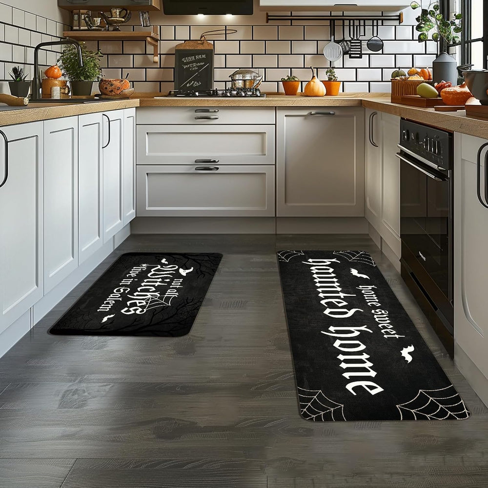 Halloween Kitchen Mat Set of 2 Not All Witches Live in Salem Decorative Glow ...