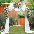 White Wedding Arch Draping Fabric 4 Panels 29" x 20 FT White Drapes for Backdrop Sheer Curtains Wedding Drapes for Romantic Bridal Baby Shower Ceremony Birthday Party Fall Outdoor Events (4 Pack)