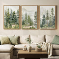Large Framed Green Forest Landscape Wall Art for Living Room, 24x36 Inch