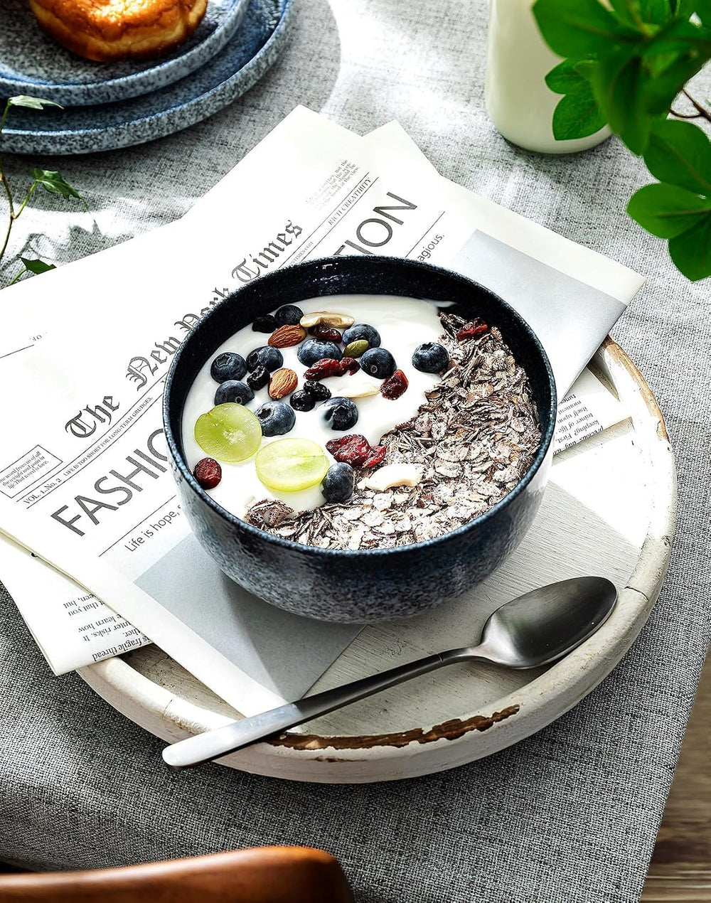 S&Q'S CERAMICS Cereal Bowls - 36 Ounce, Japanese Noodle Bowl Set, Cer...