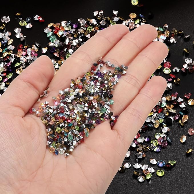PATIKIL 14000Pcs Wedding Table Scatter Confetti Crystals 3mm Acrylic Diamonds Vase Fillers Gems for Table Centerpiece Decorations Bridal Shower Party, Silver AB
