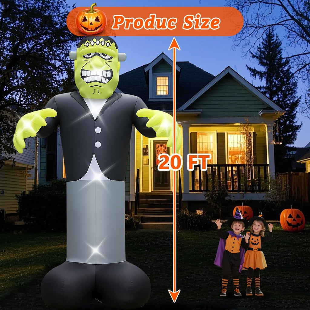20ft giant outdoor halloween inflatables decorations frankenstein blow, close-up detail
