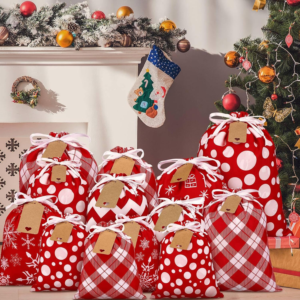 abbylike 40 pcs reusable christmas gift bags with, side view