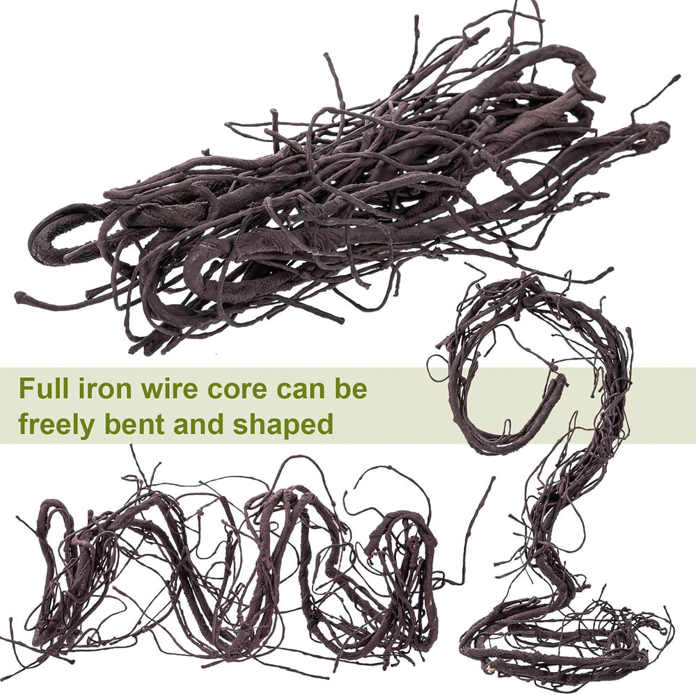 4 Pcs Halloween Garland Flexible Artificial Tree Branches 118 Inch, Brown