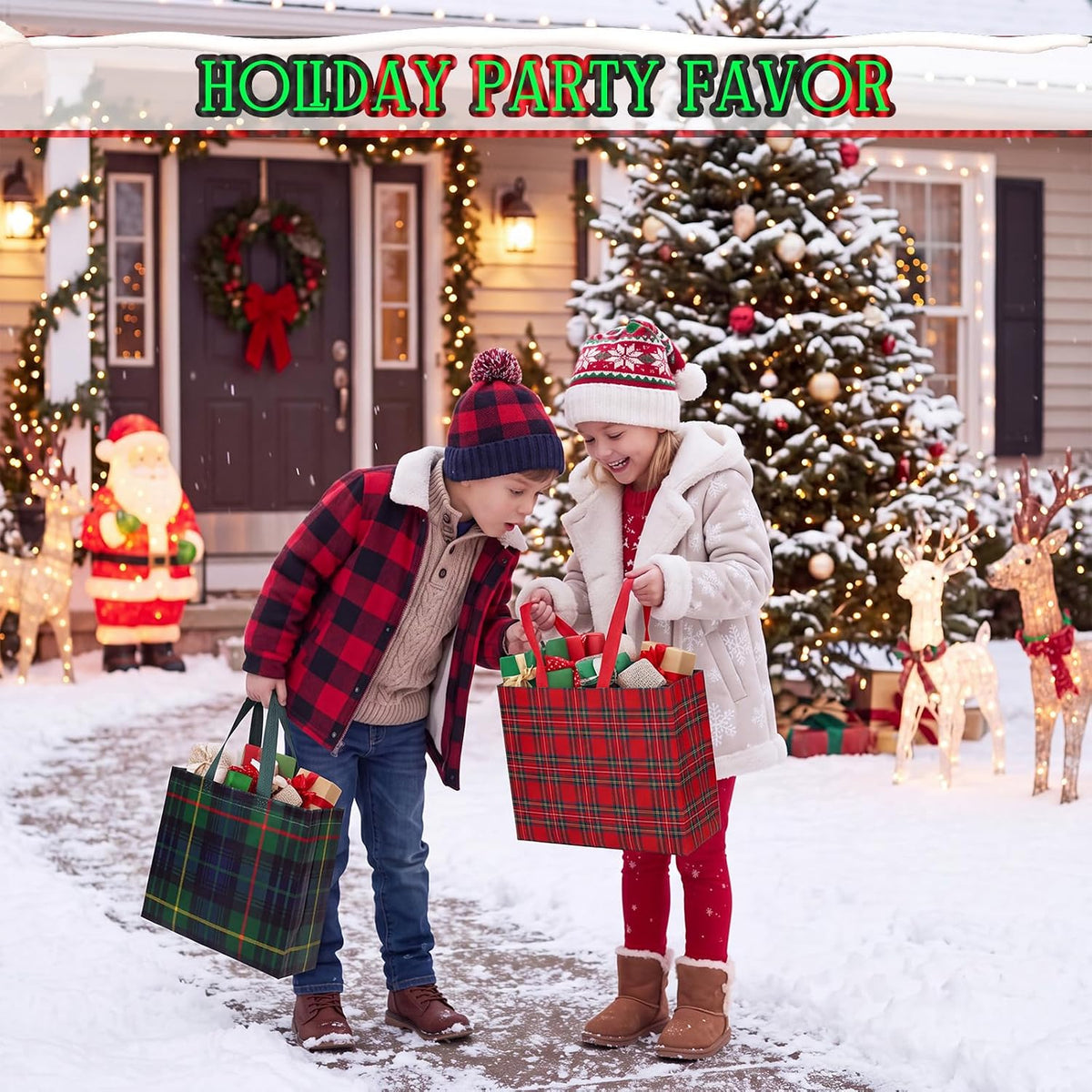 paterr 36 pack christmas gift bags, 12.8"x 9.8", package contents