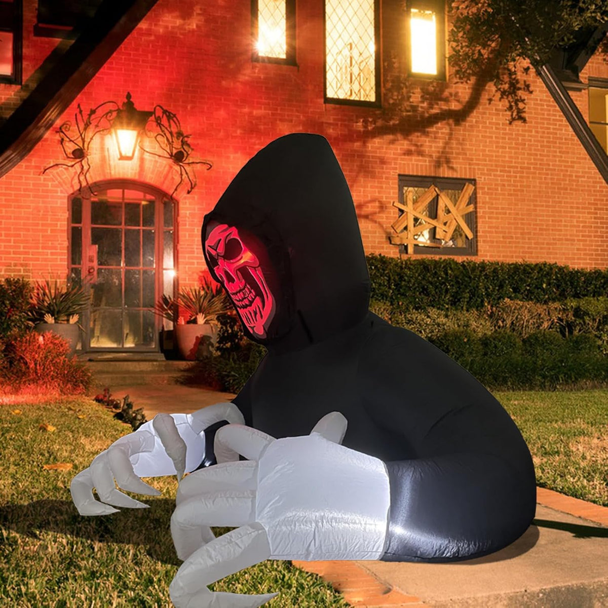 6.8ft width inflatables grim reaper outdoor halloween decoration showing dimensions
