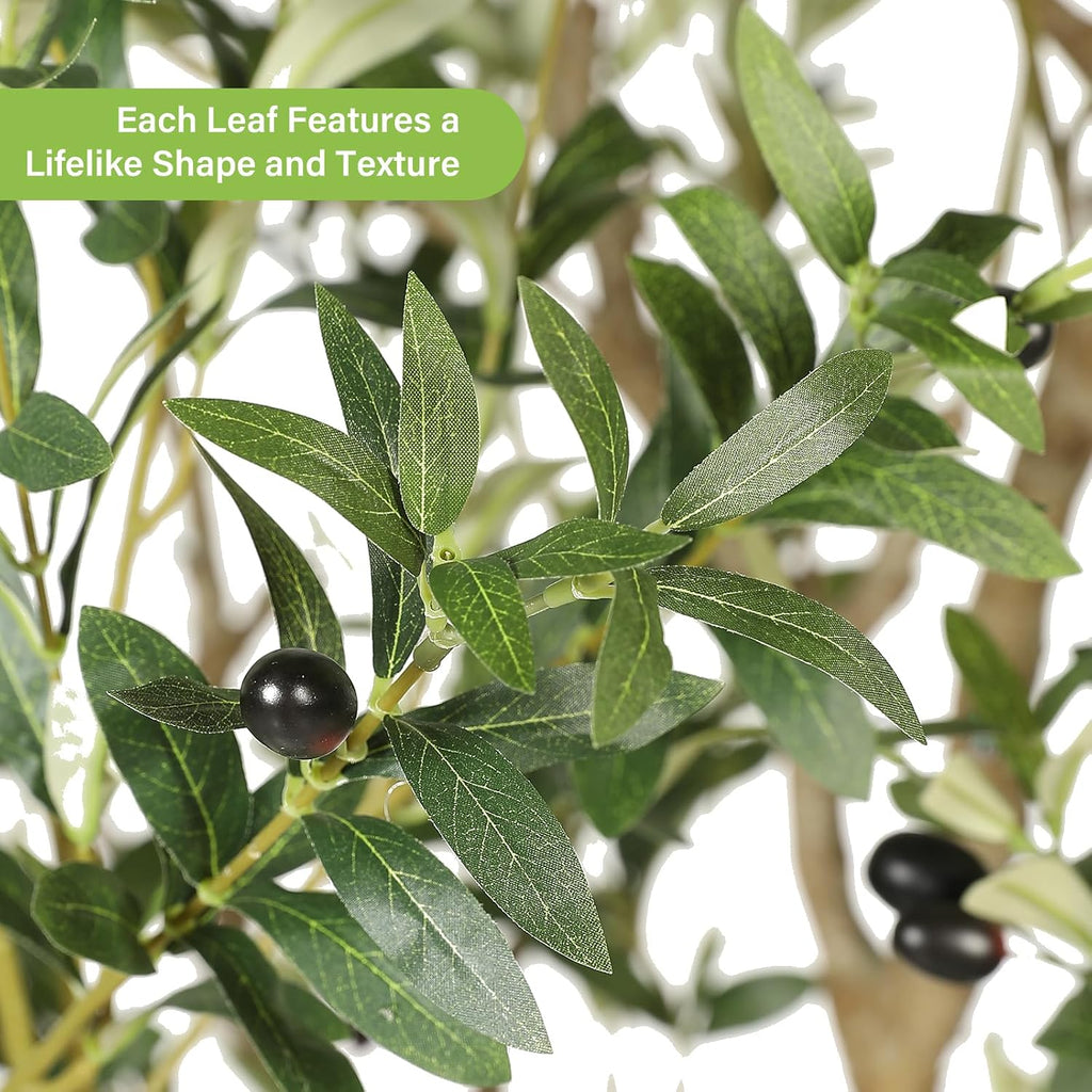 FEELEAD Faux Olive Tree 8ft - Tall Olive Trees Artificial Indoor Home Decor