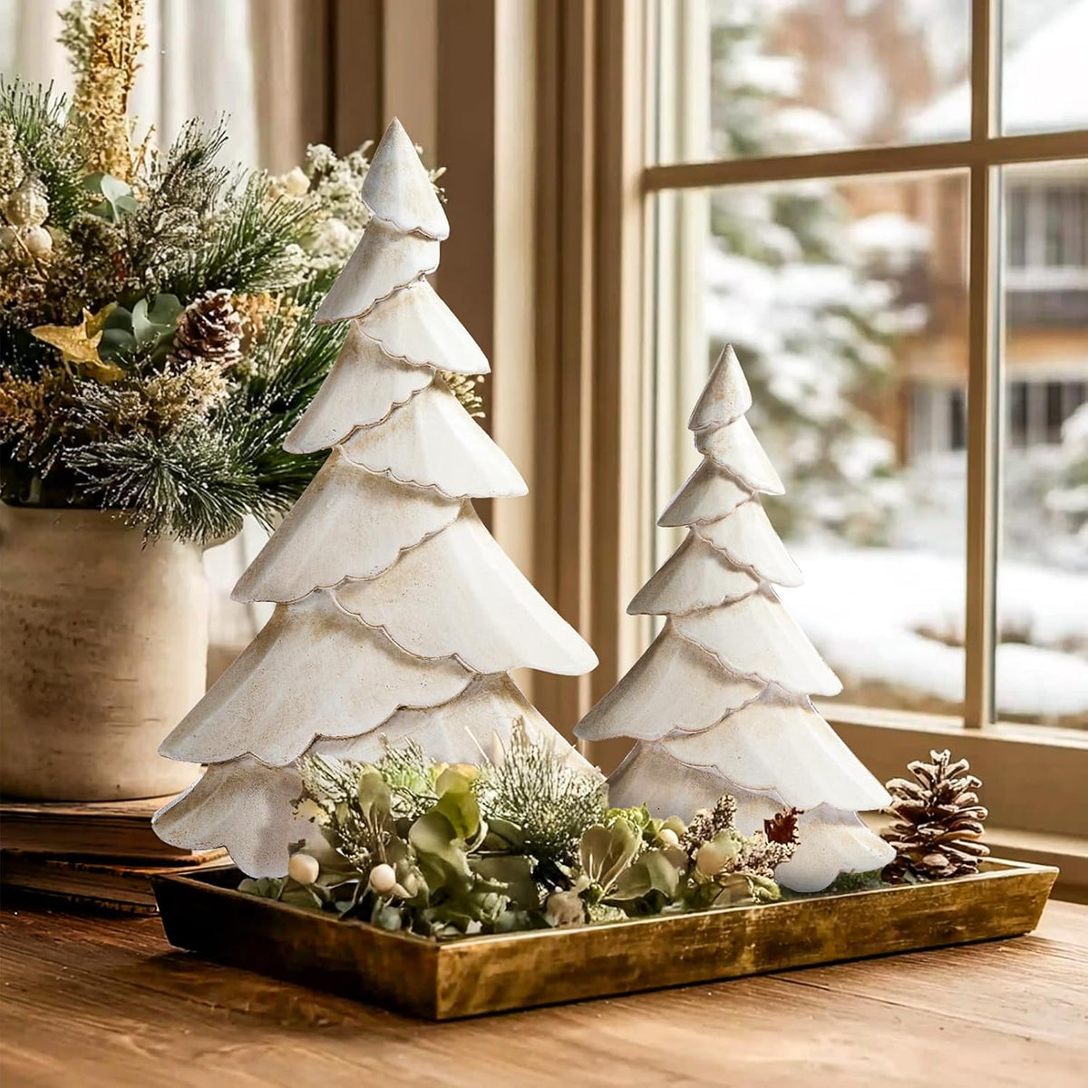 rm roomers wooden christmas tree figurine set of, package contents