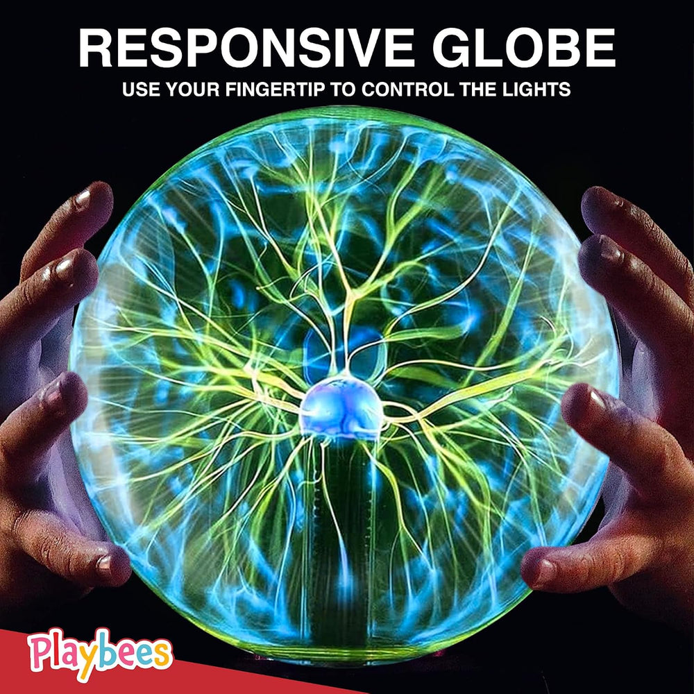 Green Plasma Ball, 7 Inch Tesla Coil Lamp for Parties, STEM & Home Decor