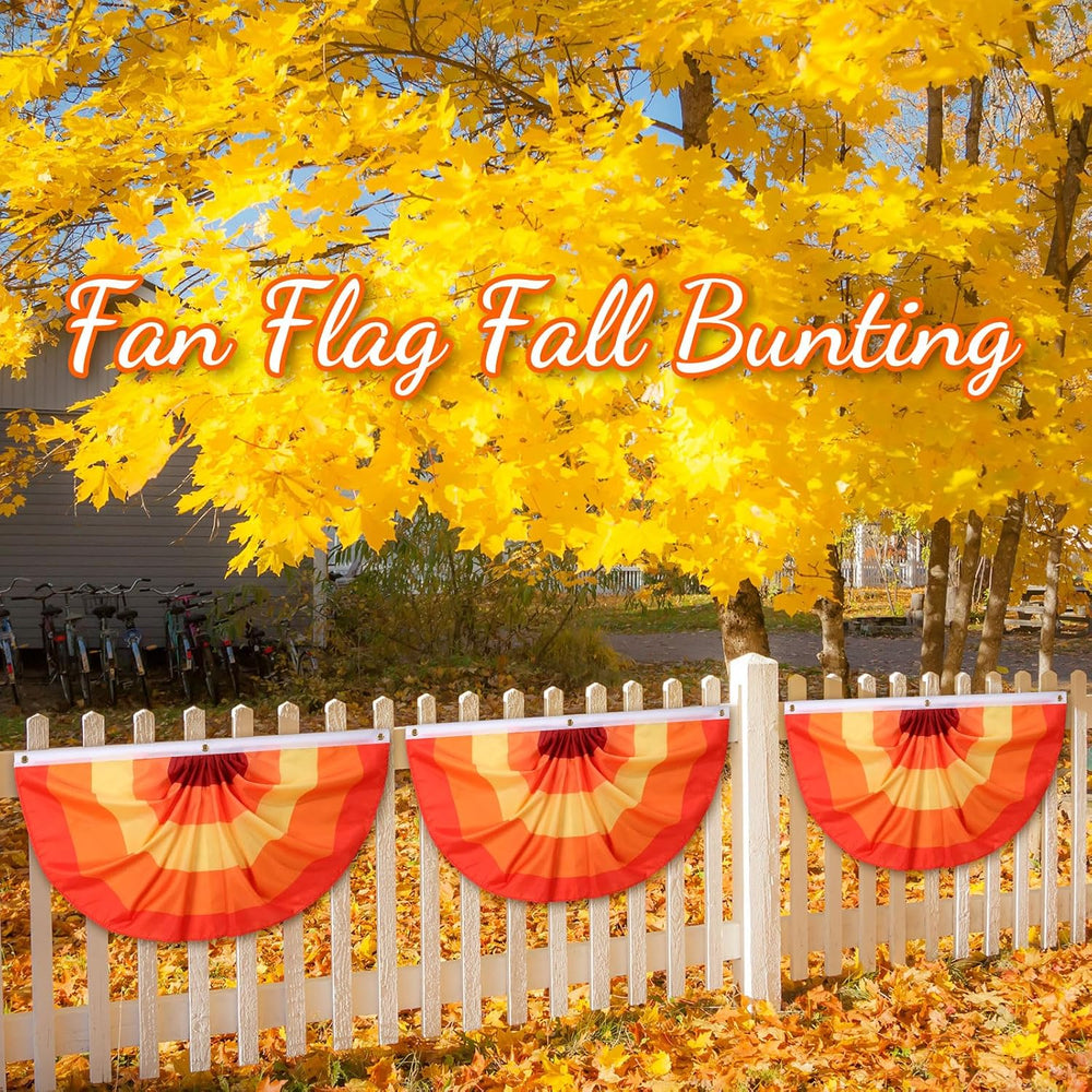 Newwiee 6 Pcs Thanksgiving Fall Bunting for Outside, Red, 2 x 4 ft
