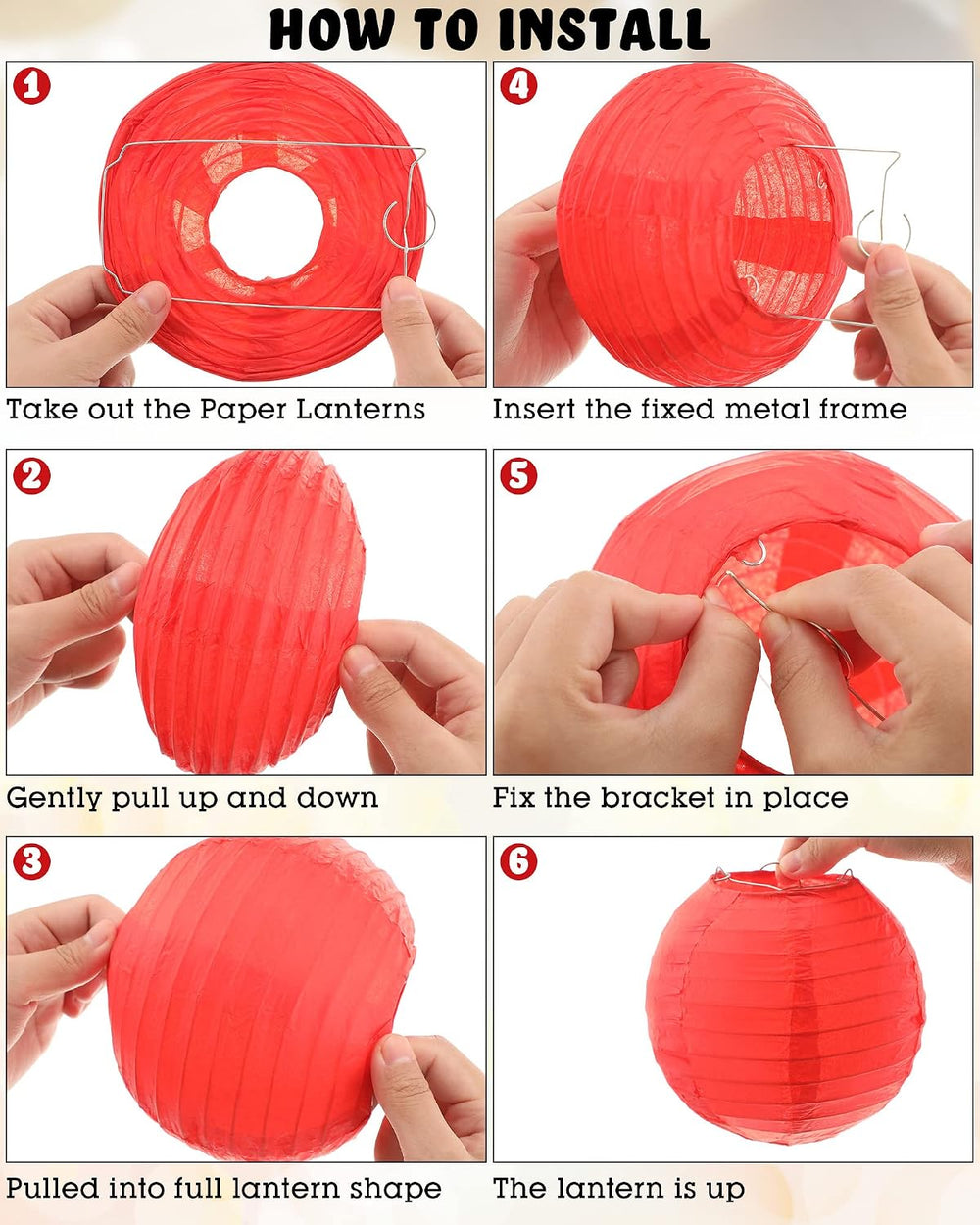 Treela 48 Pcs Paper Lanterns Party Decorations Round, Multicolor