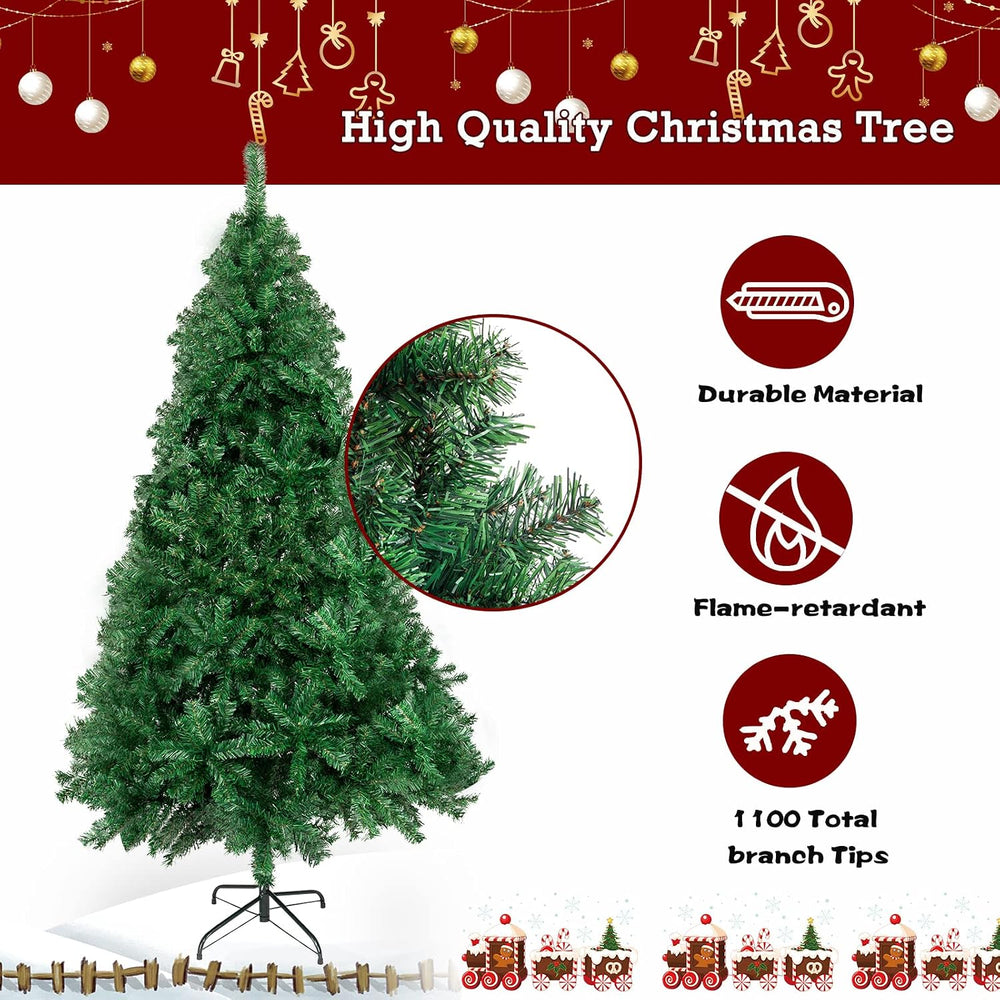 Bonnlo Upgraded Full 7 Feet Unlit Artificial Full 1100 Tips Branches Christma...
