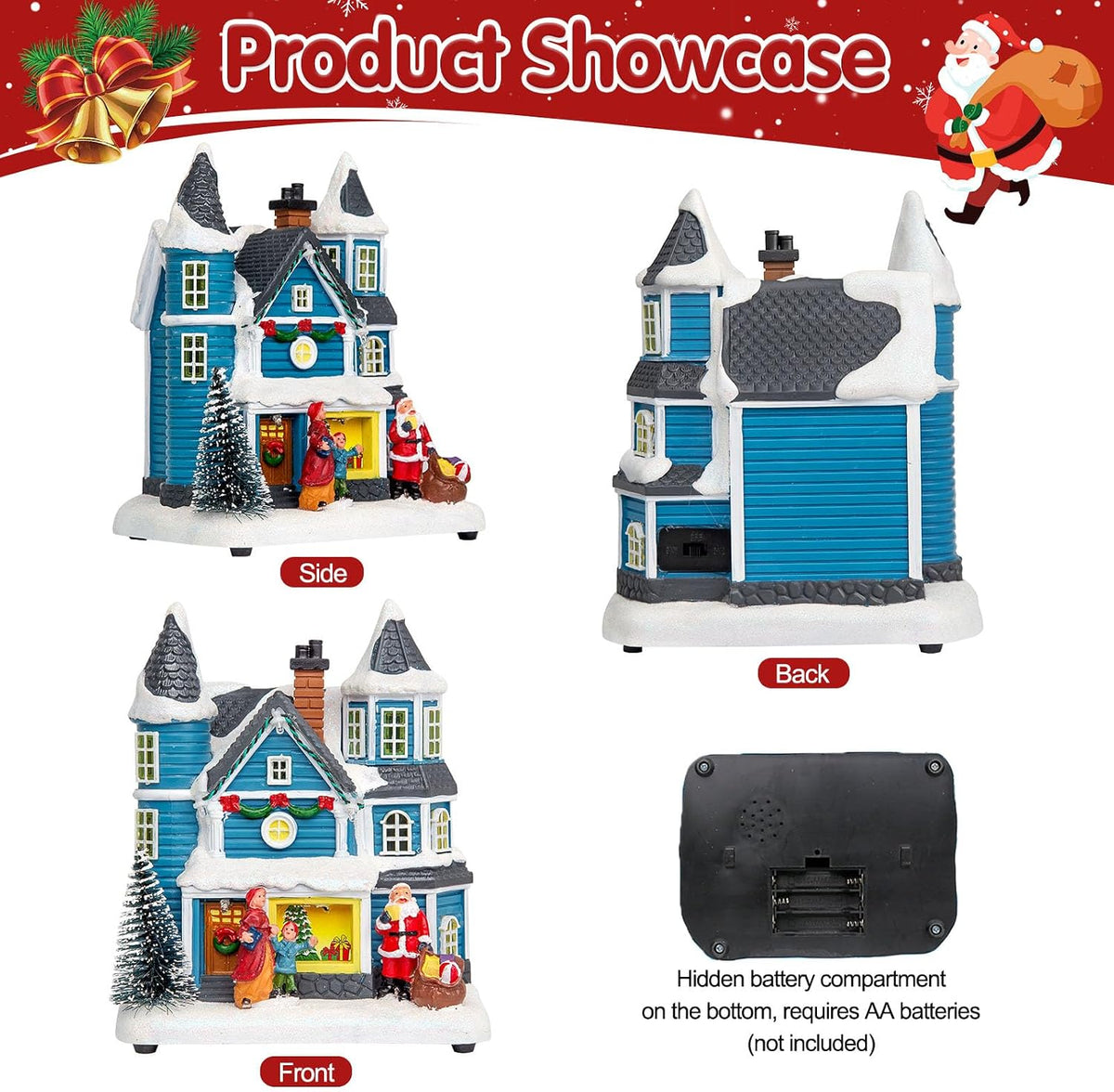 7.4" LED Lighted Christmas Collectible Building with Light & Music Modes