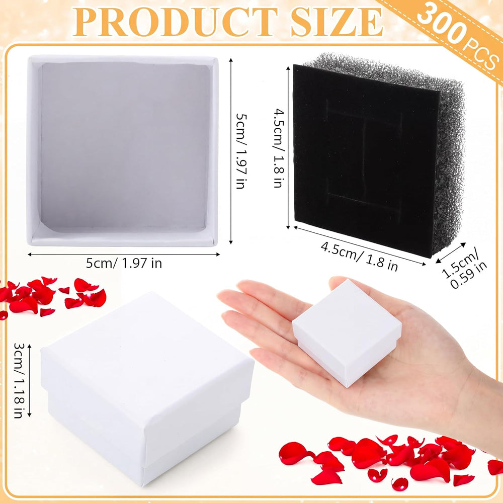 Landical 300 Pieces Jewelry Gift Boxes 2 x 2 x 1.2 Inch Jewelry Boxes Square ...