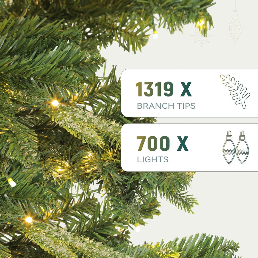 YITAHOME 7.5ft Prelit Aspen Fir Artificial Christmas Tree with Remote