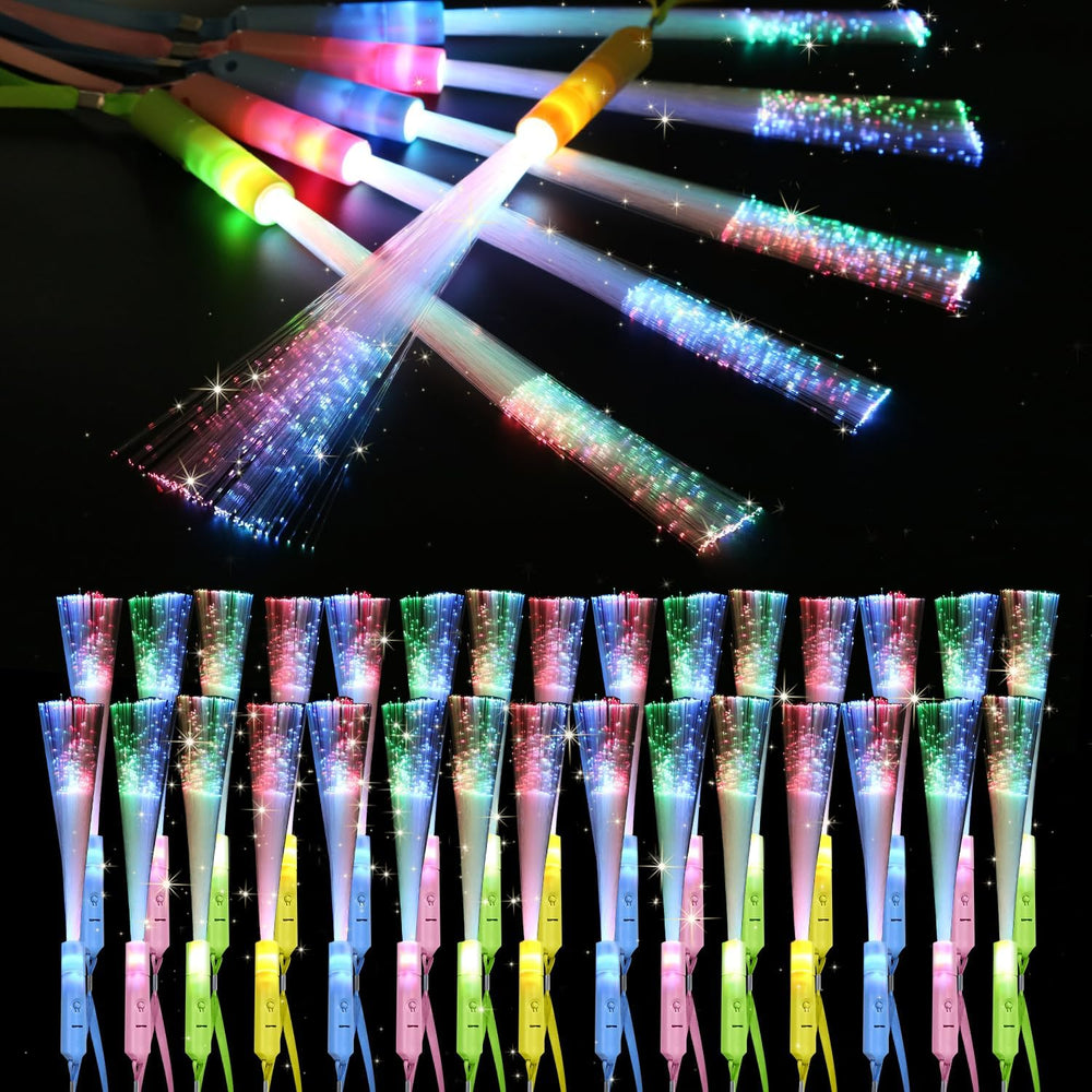 Fiber Optic Wand Glow Sticks Lights,48 Pcs Fiber Optic Wand LED