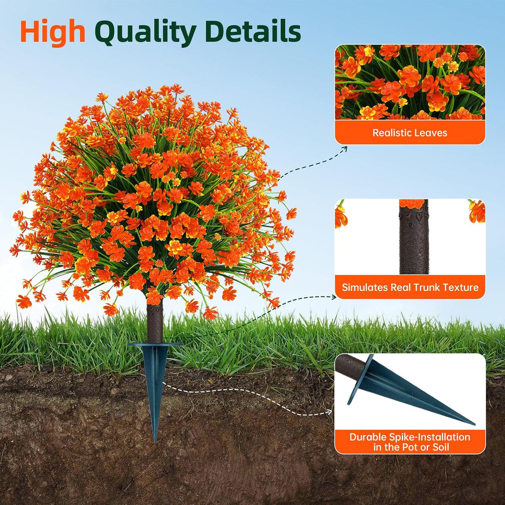 Fall 2 Pack 24 Inches Artificial Flowers with Ground Spikes