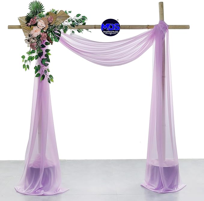 MDS Halloween Chiffon Draping Fabric - 2 Panel, 30" Wide x 30ft Long - Sheer Spooky Arbor & Canopy Drapery for Haunted House Backdrops, Party Ceilings, DIY Costumes & Themed Events - Orchid (Pack of 2)