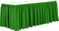 Ultimate Textile Pleat Polyester Fabric Table Skirt - Machine Washable Flame Resistant with Clips for Events, Weddings & Trade Shows, Cut & Sewn in Paterson, NJ - Kelly, 14' Shirred Pleat