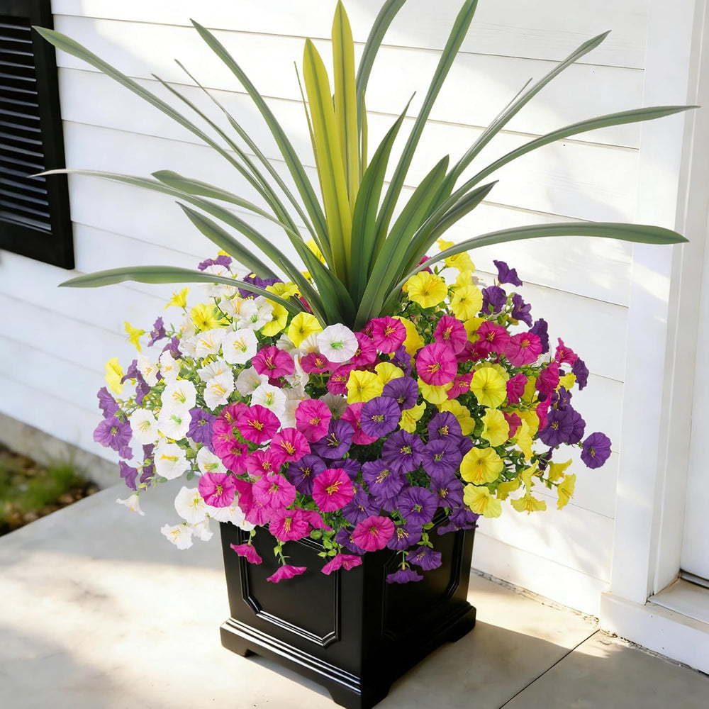 INXUGAO Artificial Flowers for Outdoors Fake Plants UV Resistant Outside