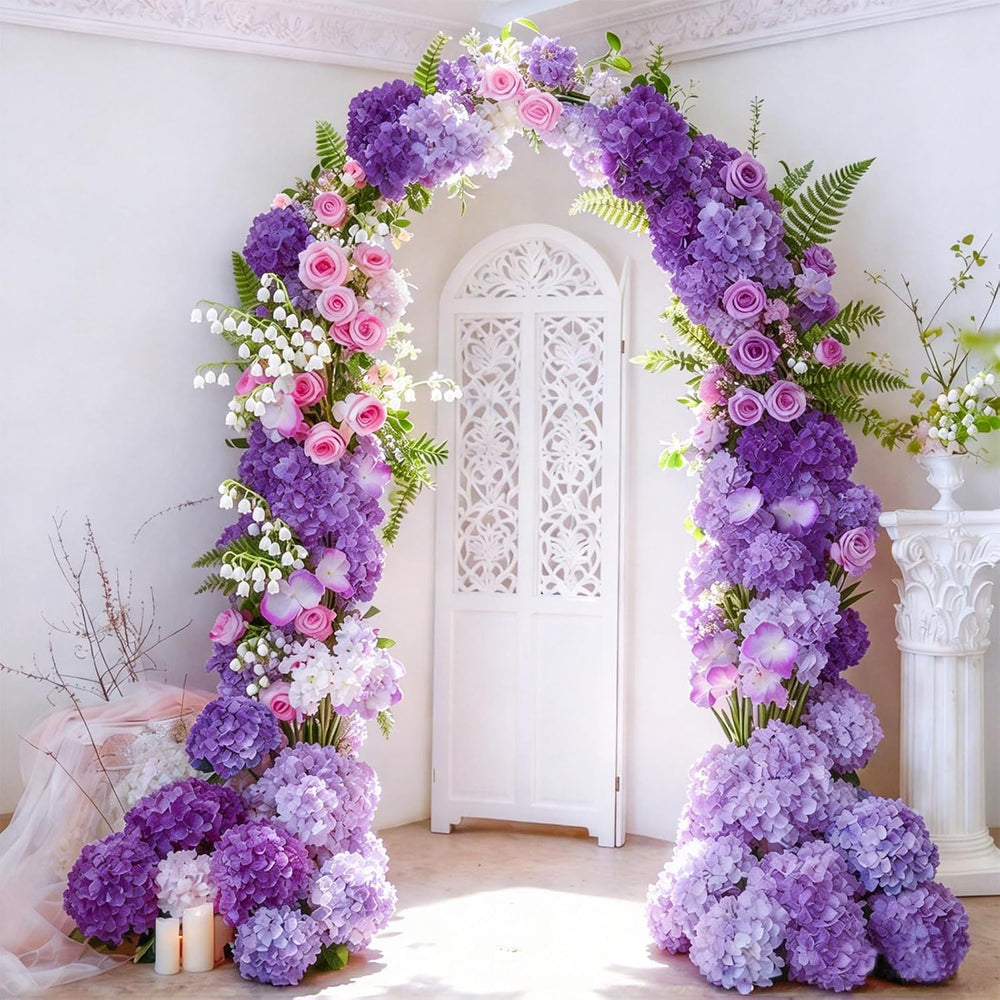50 Pcs Faux Purple Mix Hydrangea Artificial Flowers Bulk Fake Flowers