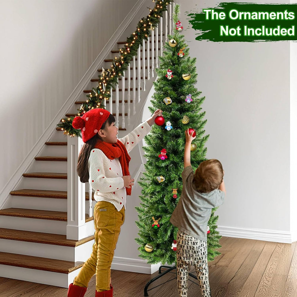 5 Ft Pencil Christmas Tree with 550 Realistic Spruce Branch Tips