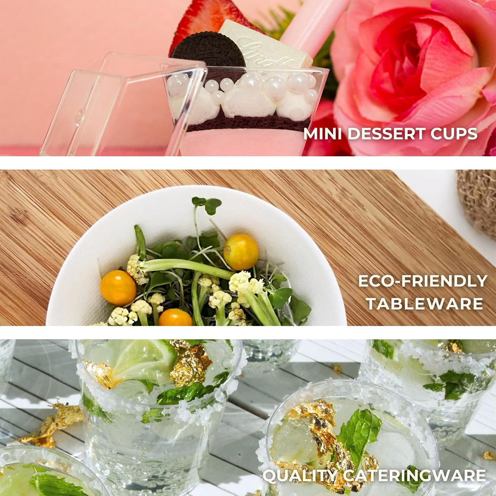 50ct Small 5.9'' Square White Sugarcane Mini Appetizer Plates | CMJJ